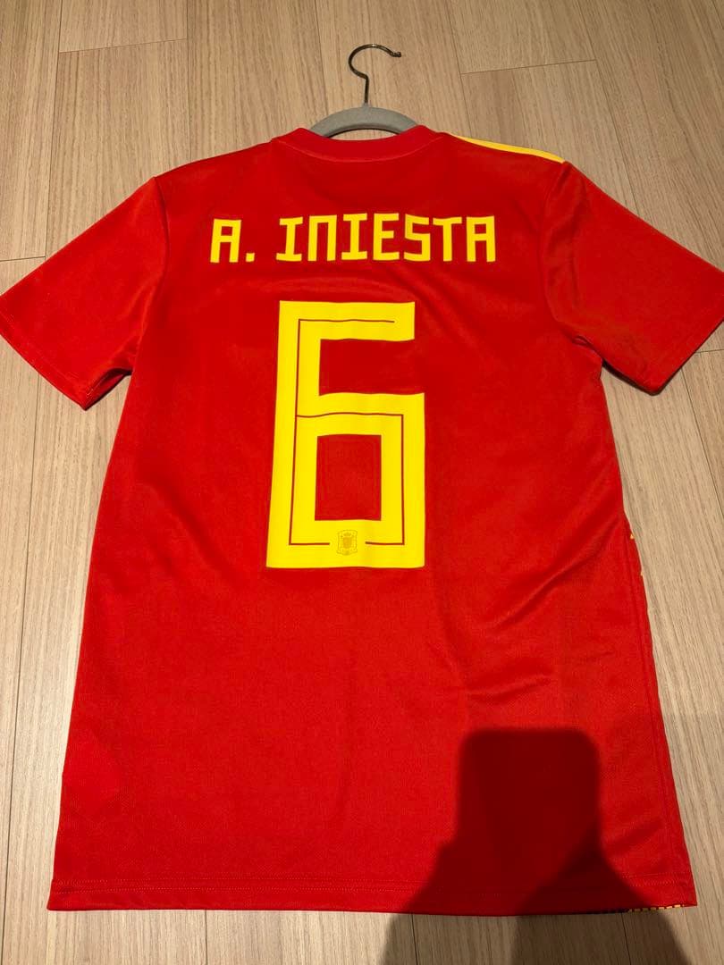 adidas スペイン代表 A. INIESTA サッカーゲームシャツ S
