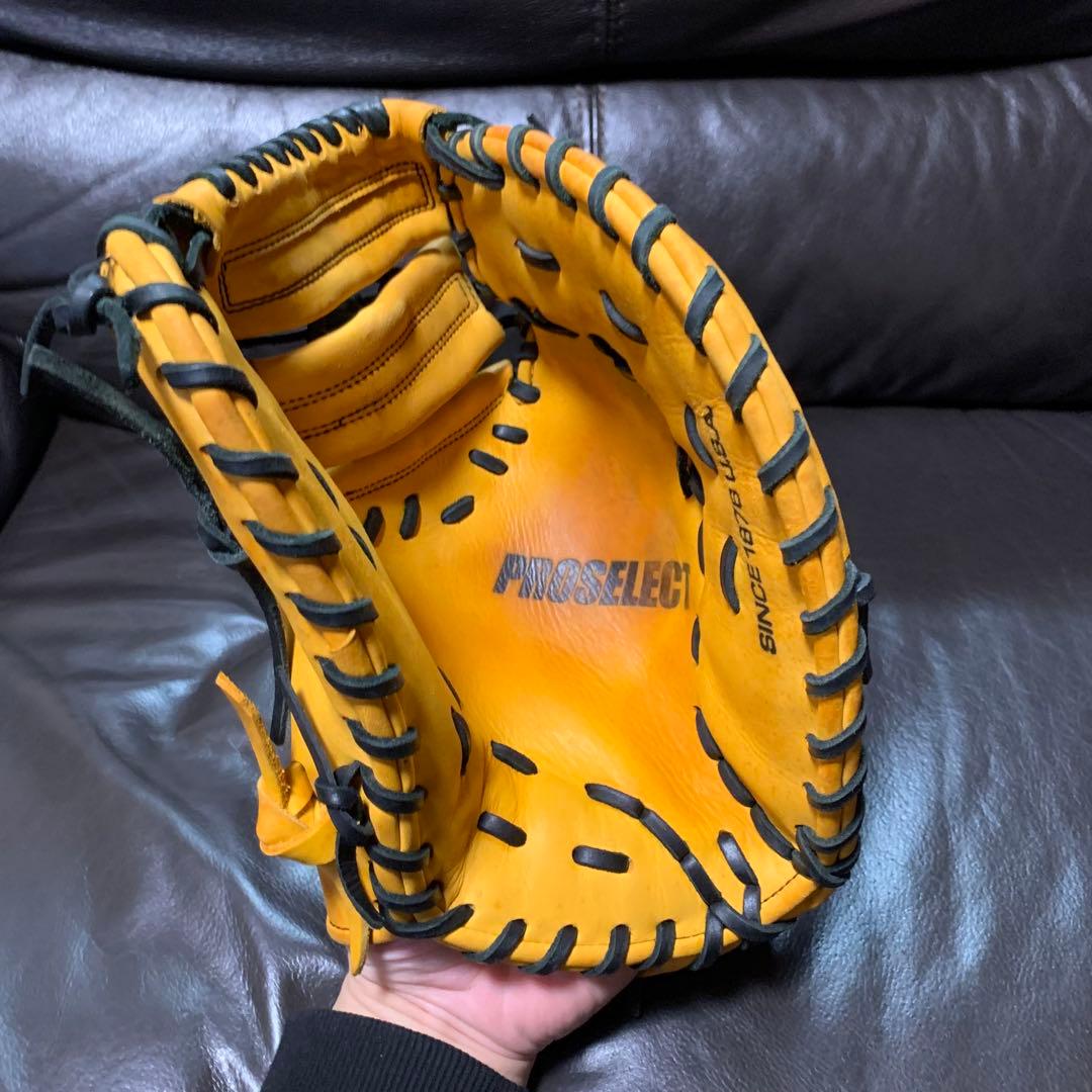 SPALDING PRO SELECT 軟式ファーストミット　イエロー