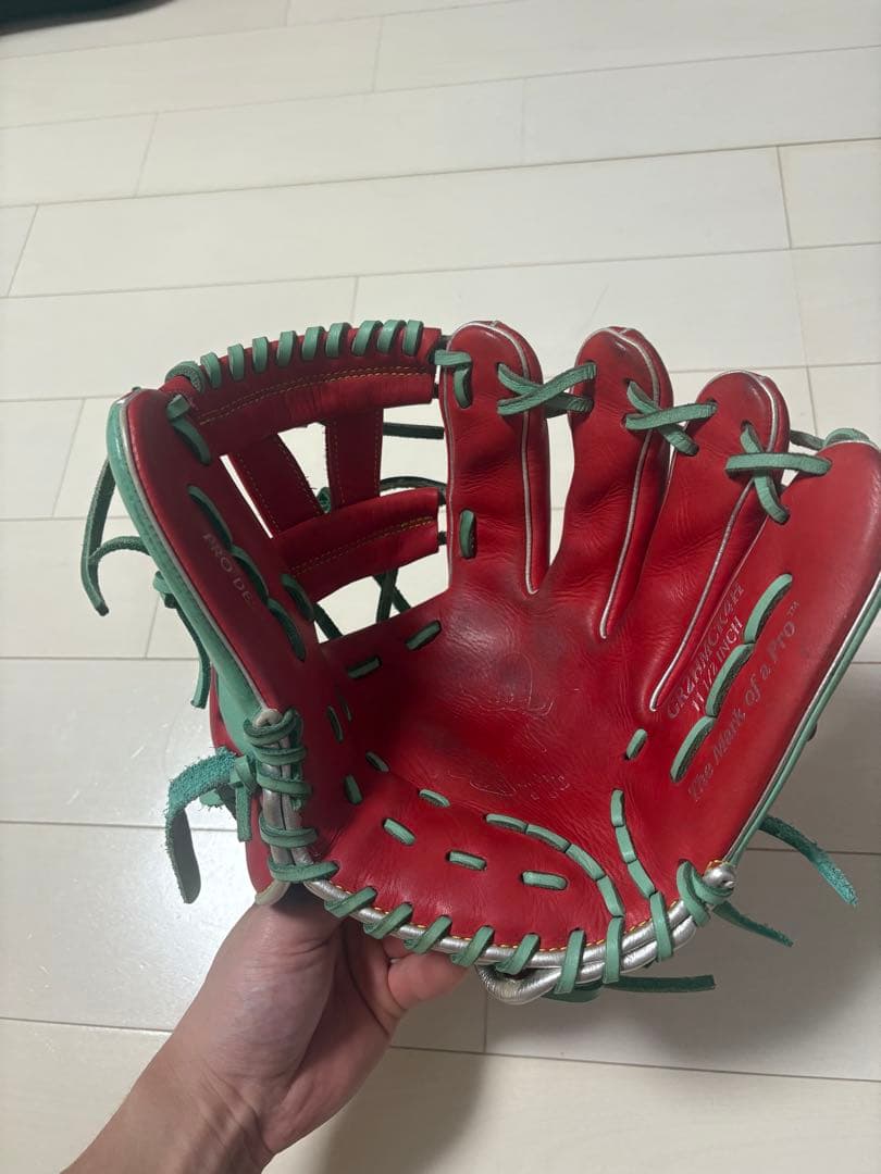 〈WBCメキシコ〉ローリング 軟式野球 グローブ レッド グリーン
