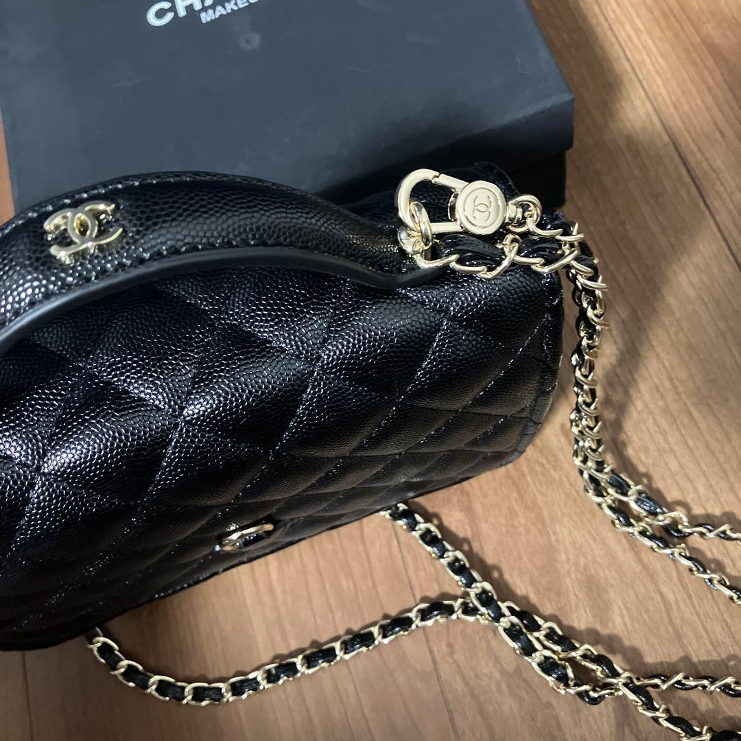 難あり CHANEL メイクアップチェーン3wayブラックバッグ