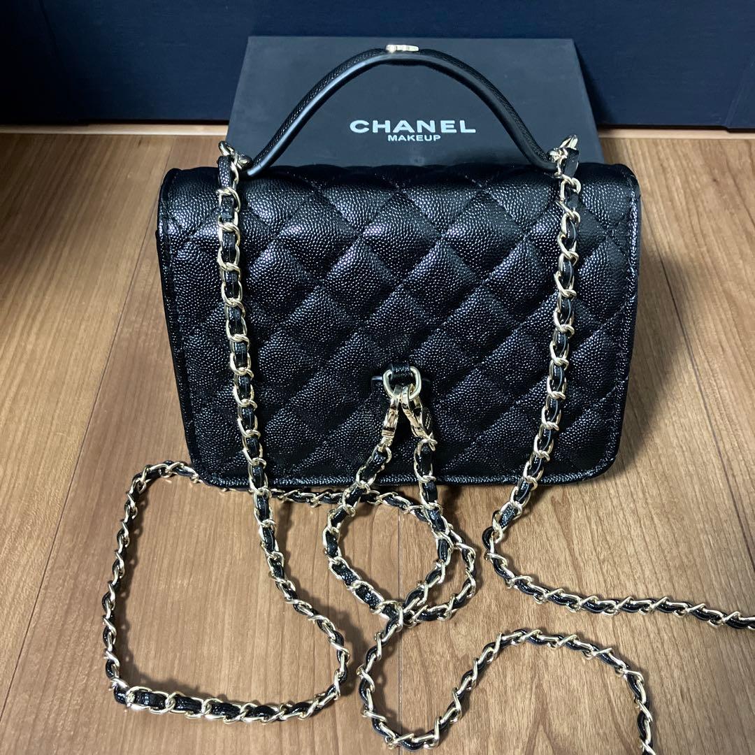 難あり CHANEL メイクアップチェーン3wayブラックバッグ