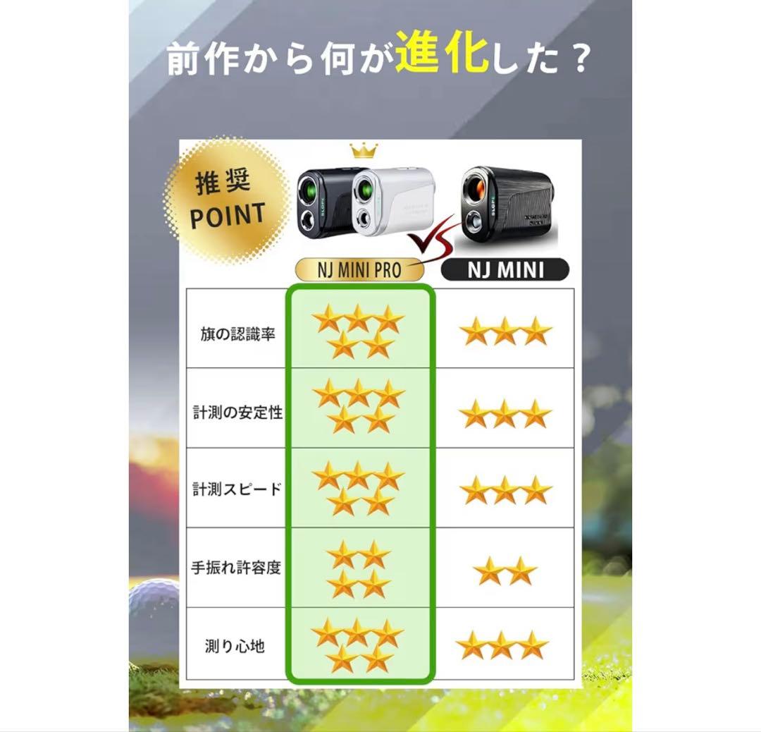 NINJOR GOLF ゴルフレーザー 距離計 NJ MINI PRO OLED