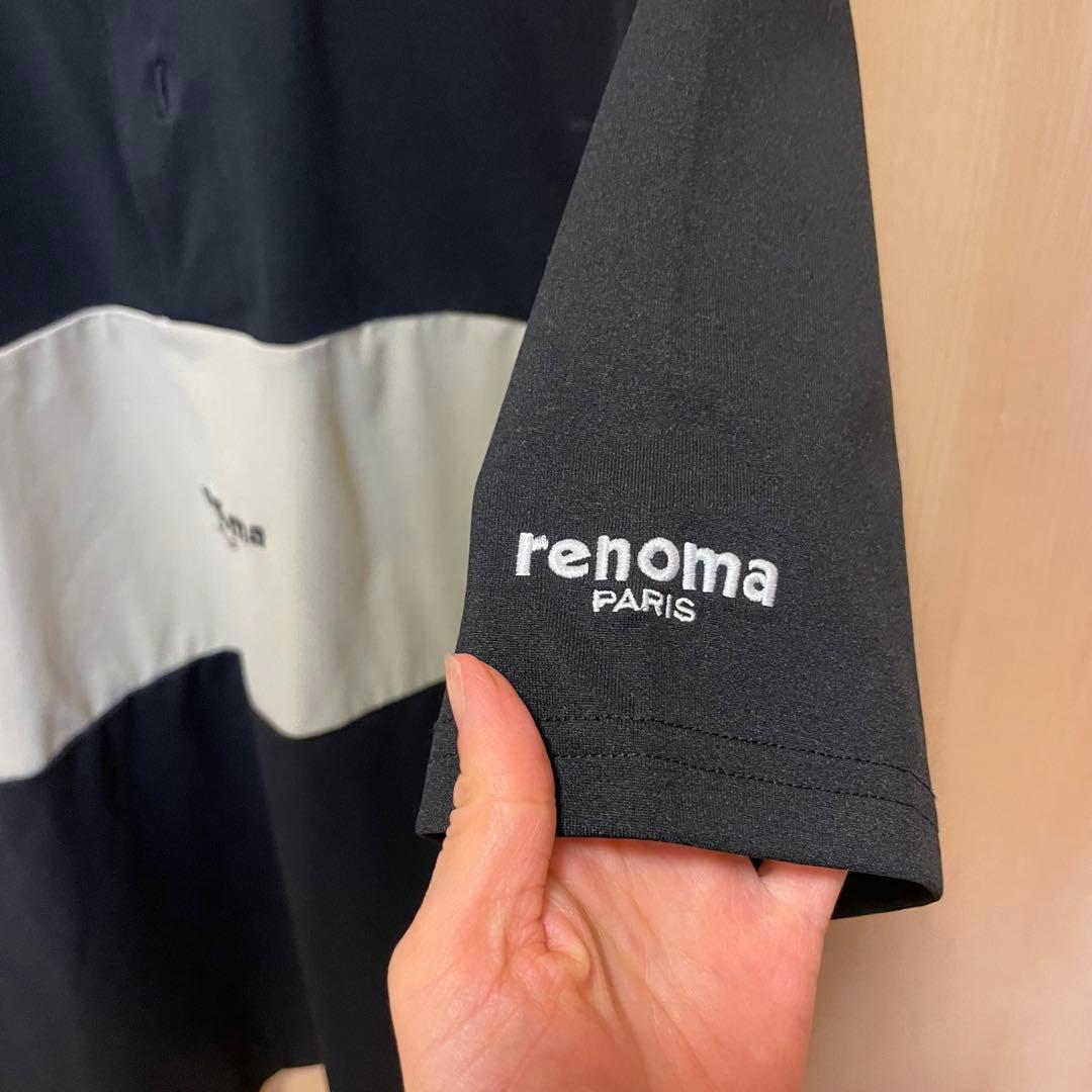 renoma ポロシャツ 黒/ベージュ　パンツ　ベルト3点セット
