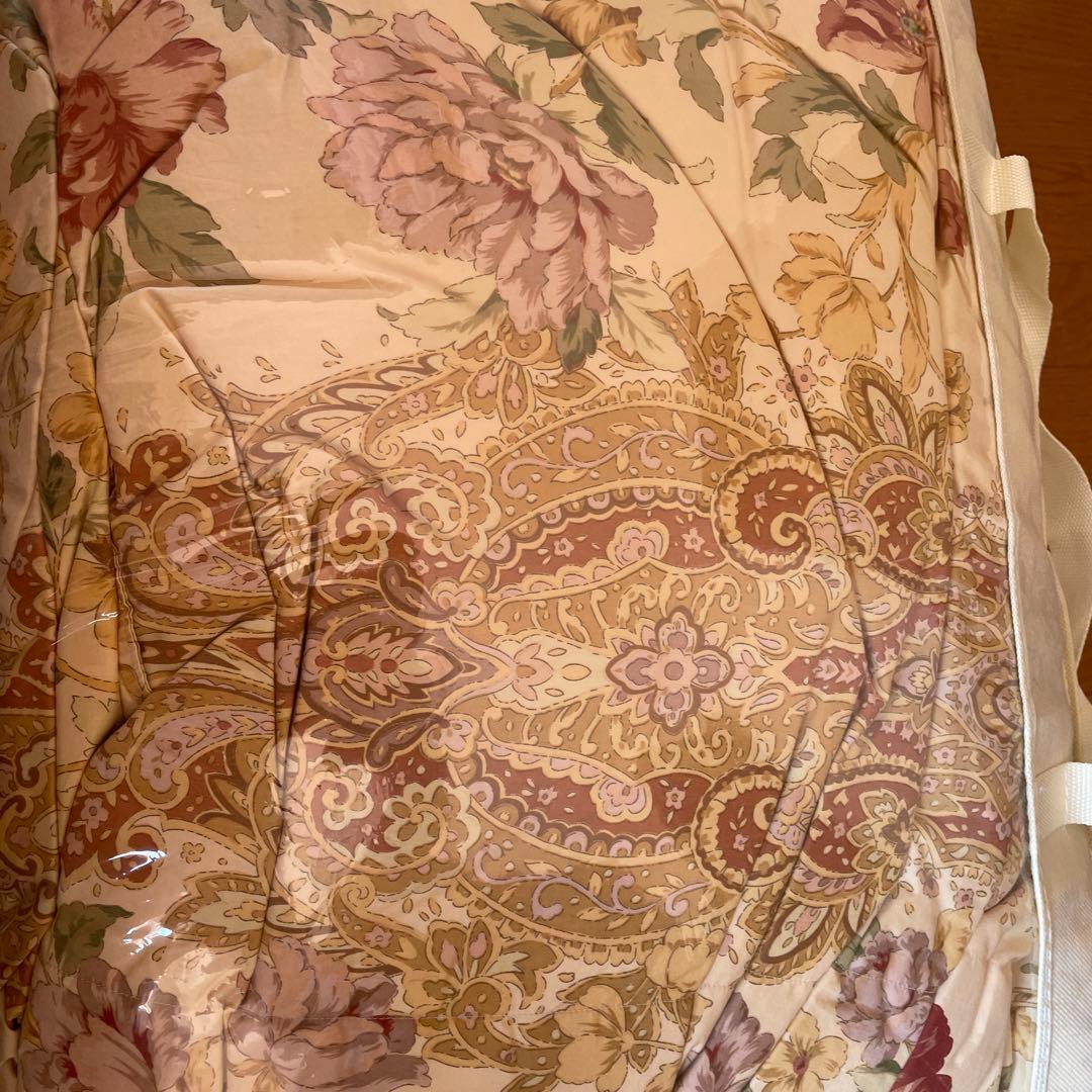 花柄掛け布団 羽毛ダブルサイズ