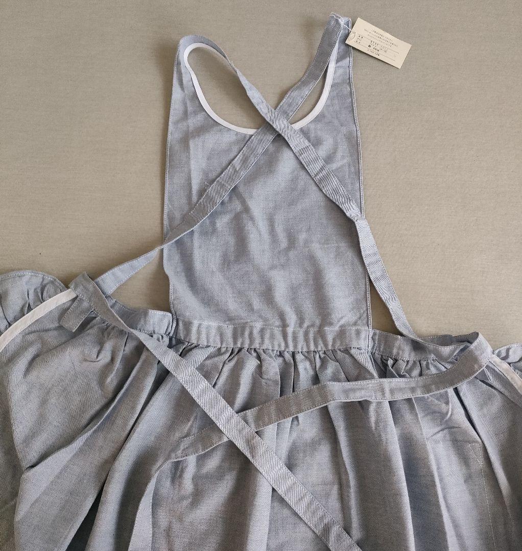 新品タグ付きRalph Lauren ブルーフリルエプロン シャンブレー