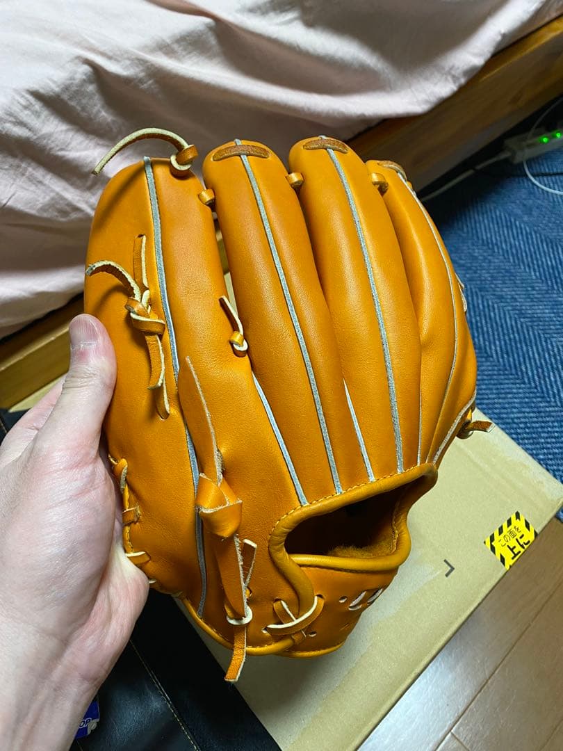 ミズノプロ　硬式　内野手用　グラブ　オレンジ　ギンジョウキップレザー　5DNA