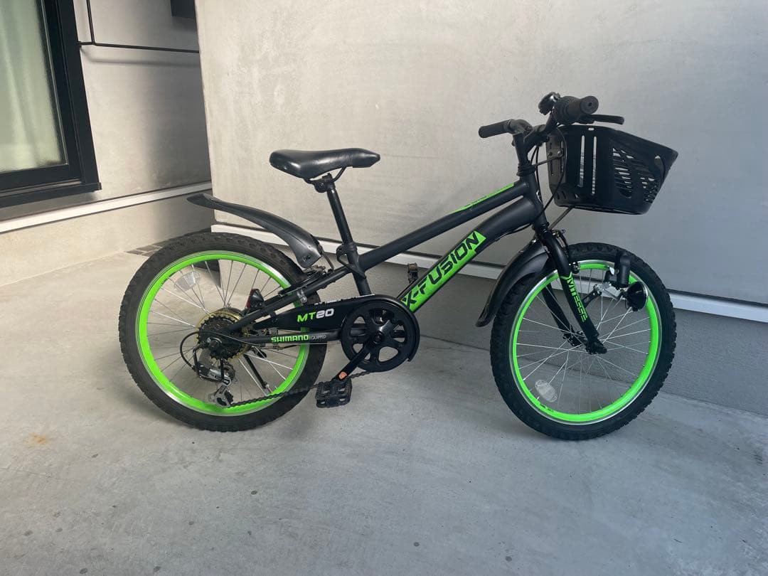 【美品】X-Fusion MT20 キッズ自転車 20インチ ブラック/グリーン