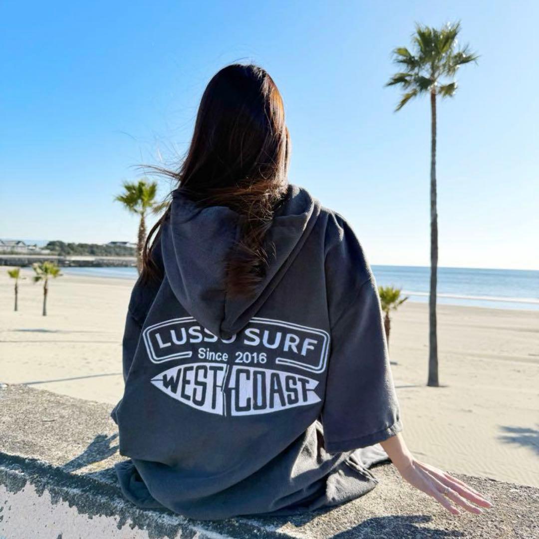 お着替えに便利☆LUSSO　SURF　ポンチョ　グレー　ロンハーマン