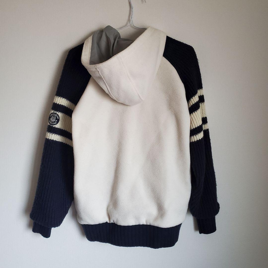 シナコバ ジップセーター　ゴルフウェア　ニット　美品　白　ワッペン