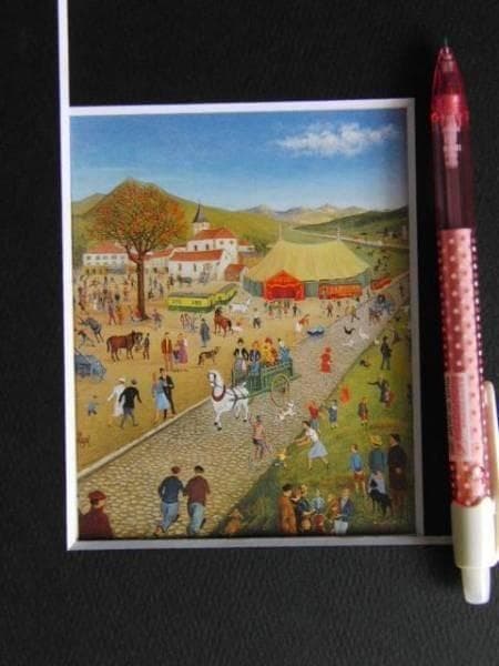 アンリ・ギュソル、村のサーカス、希少画集画、新品額装付