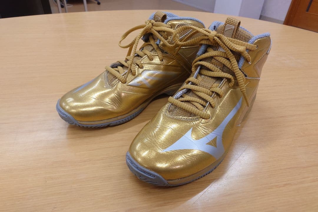 着用3回☆ミズノ ウエーブダイバース 20th ダンスシューズ 25cm 金