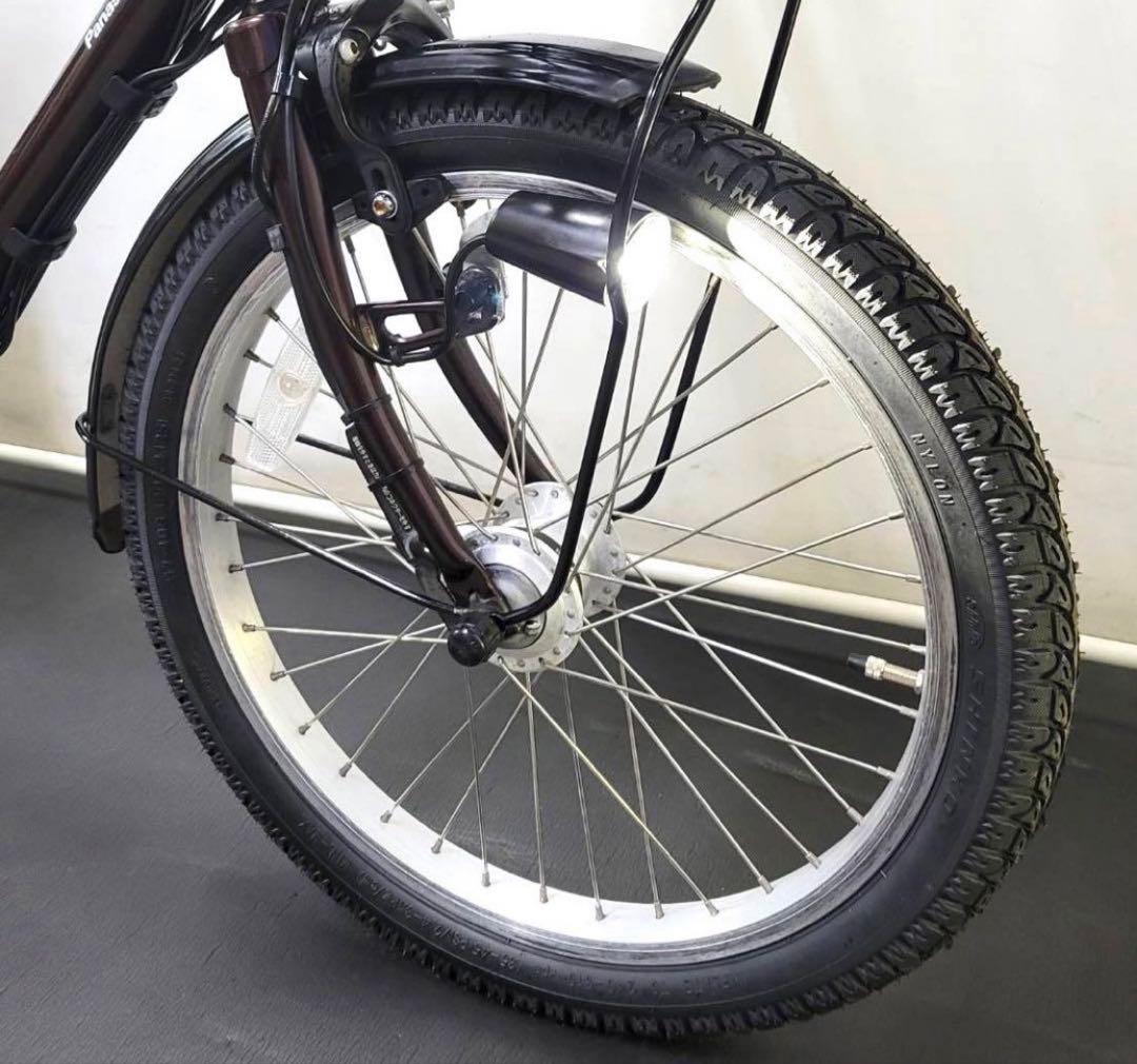 1年保証 大容量　パナソニック　ギュット　20インチ　茶色　電動アシスト自転車