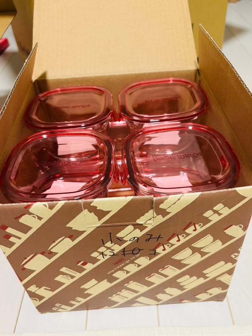 iwaki 耐熱ガラス 保存容器 7点×2セット パック&レンジ　ピンク