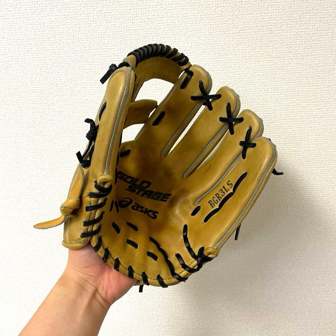100 アシックス ゴールドステージ 型抜群 極美品 軟式 内野手グローブ