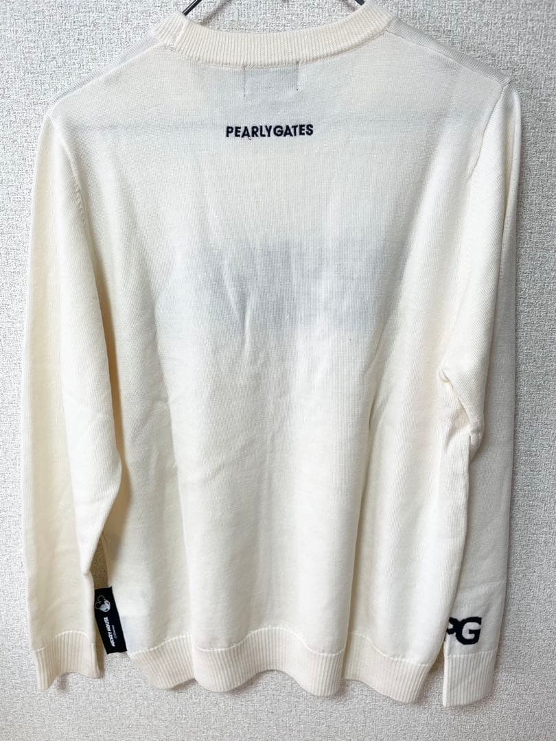 【新品】パーリーゲイツ　ミッキーマウス　メンズセーター　サイズ4（M）ホワイト