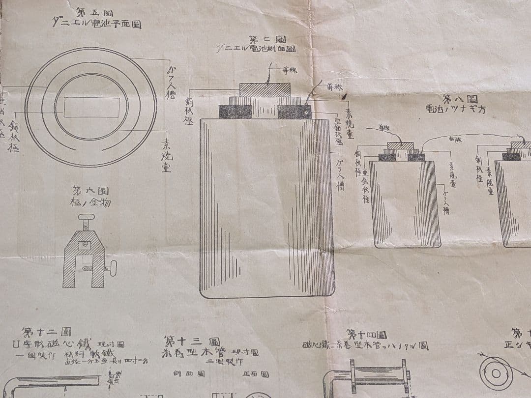 １８３６年天保七年発明ダニエル電池解説明治時代初期頃備前國武家旧家古文書印刷資料