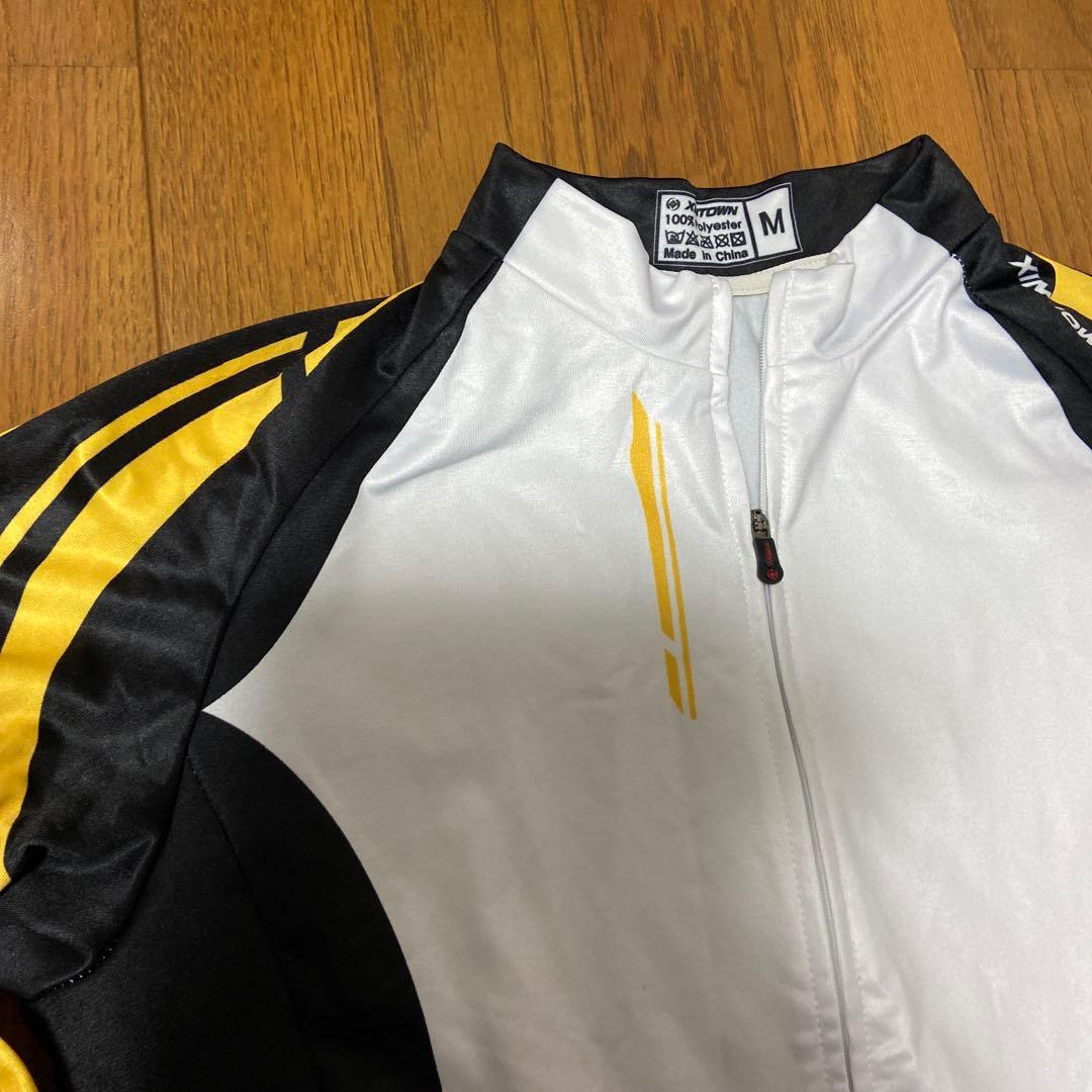 XINTOWN 黄x白サイクルジャージ　上下　長袖　Mサイズ　古着