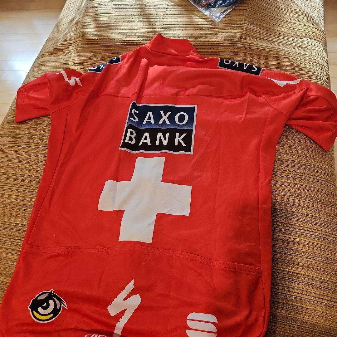 Saxo Bank サイクルジャージ M レッド カンチチェラーラ