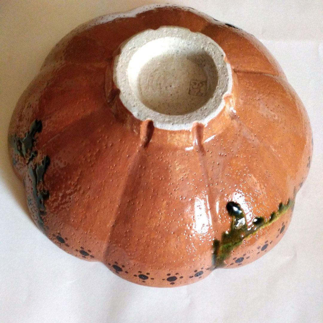 【美品】楽緑流　花形鉢　菓子器 　共箱入り　印あり