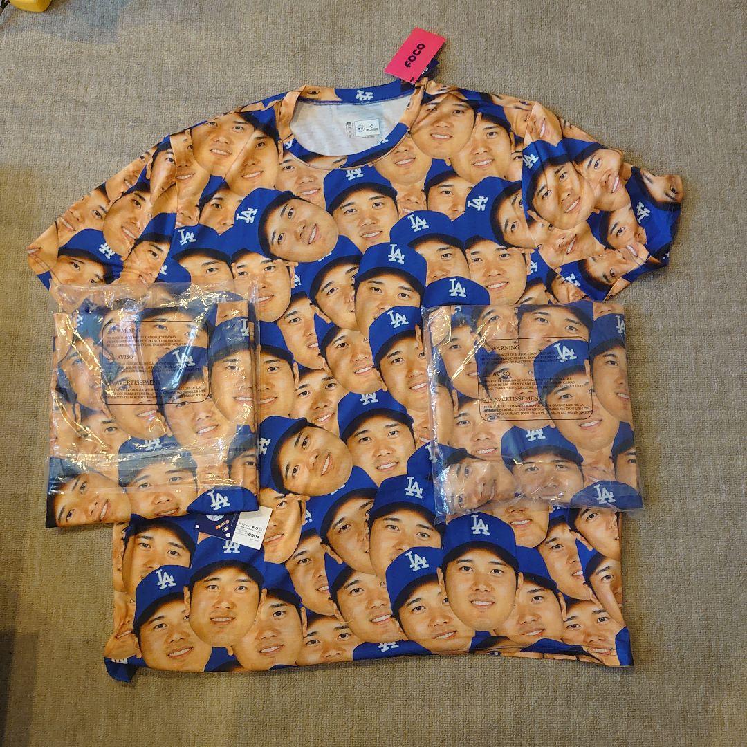 FOCO 大谷翔平 ドジャース Tシャツ 2XL 新品 未使用 顔だらけ ３枚