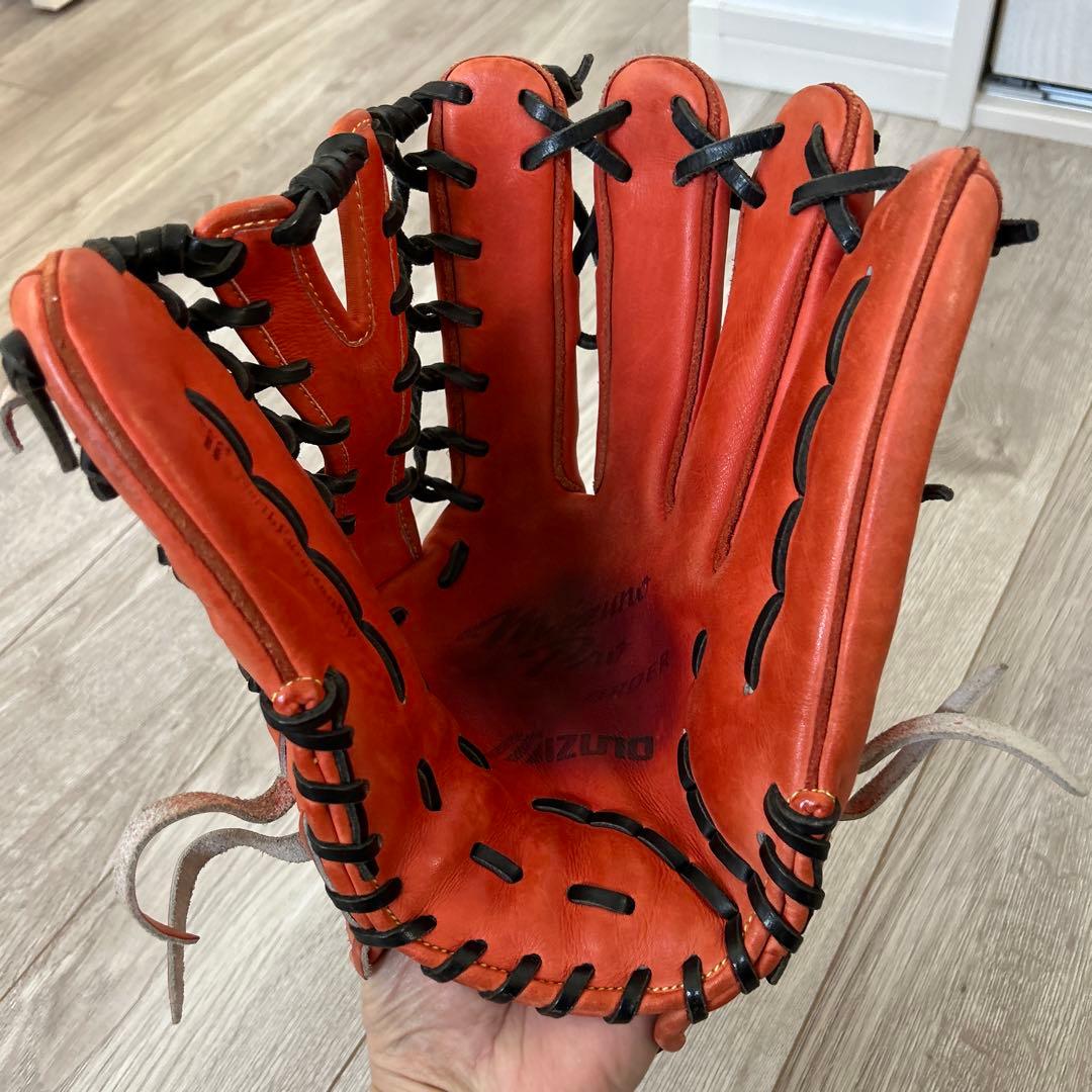 ミズノプロ　Mizuno 軟式野球グローブ オレンジ