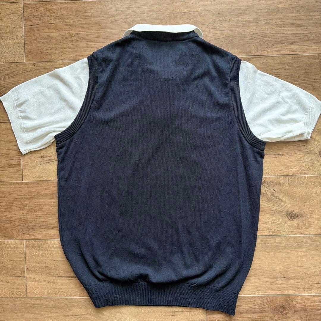 【美品】Clubhouse Vネック ベスト付ポロシャツ Sサイズ