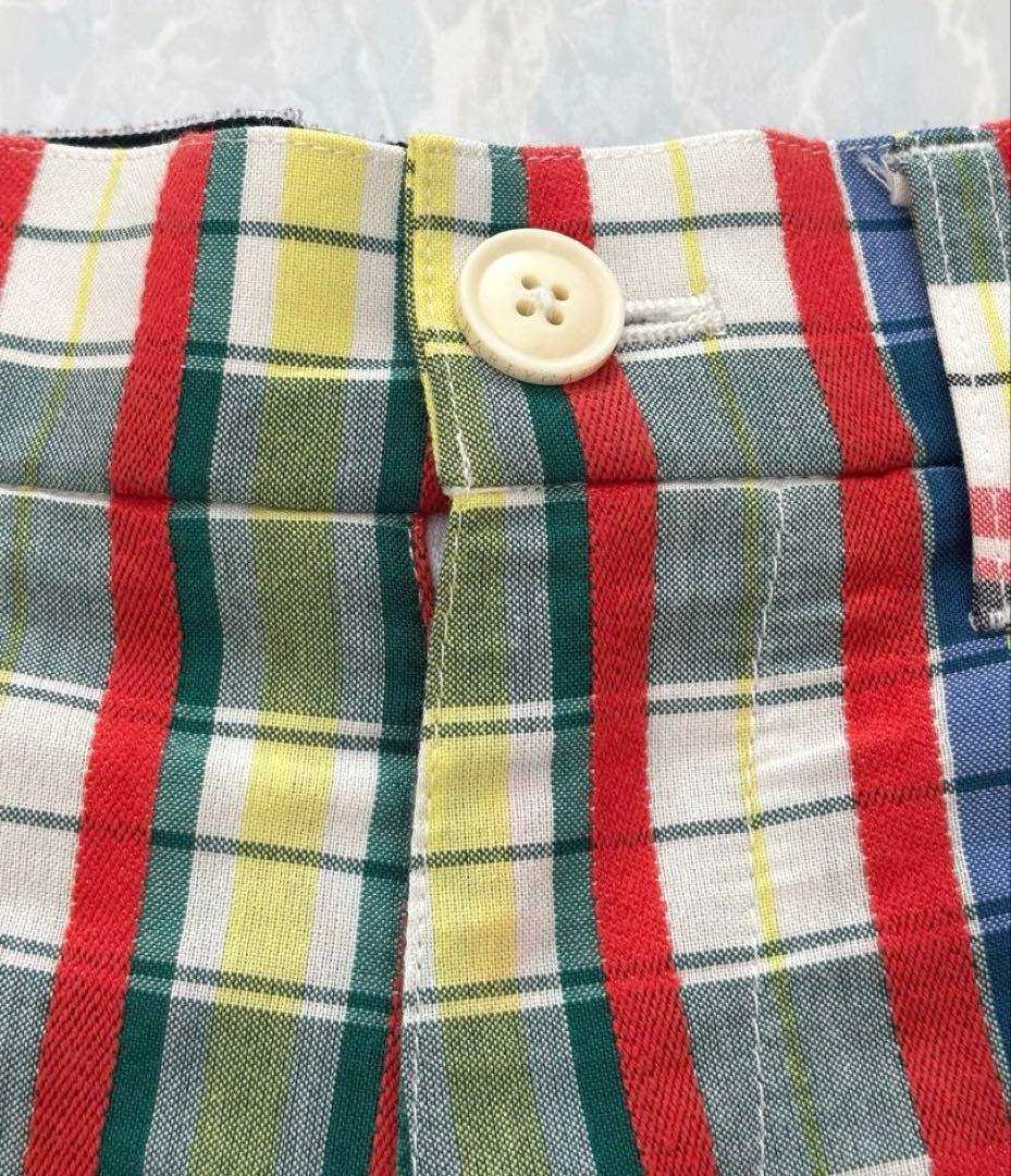 美品　PEARLY GATES ゴルフハーフパンツ 4 チェック柄 レッド系