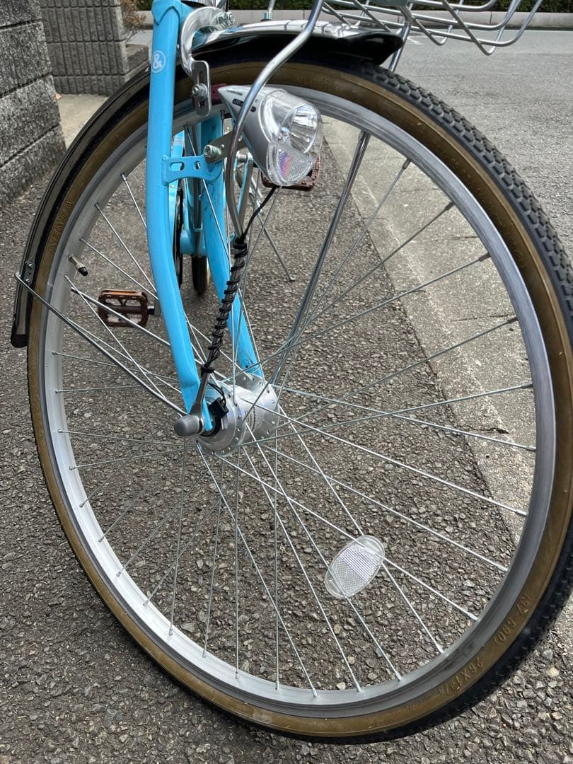 自転車　26インチ　ライトブルー　中古【引取限定】