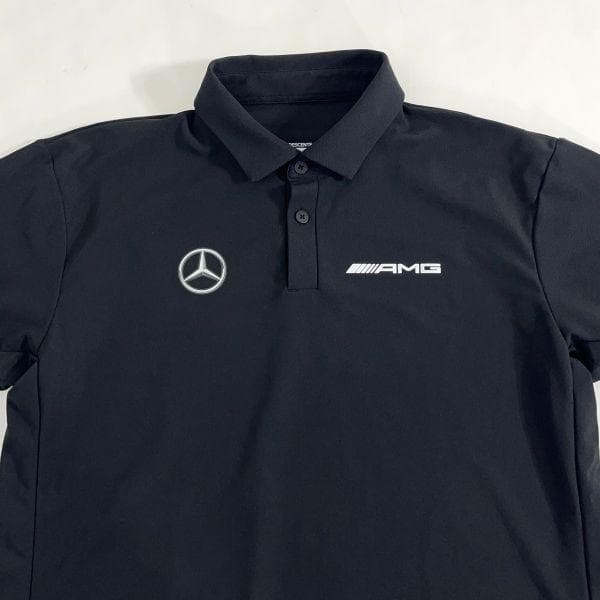 【美品】DESCENTE メルセデスベンツ コラボ ポロシャツ AMG 黒 M