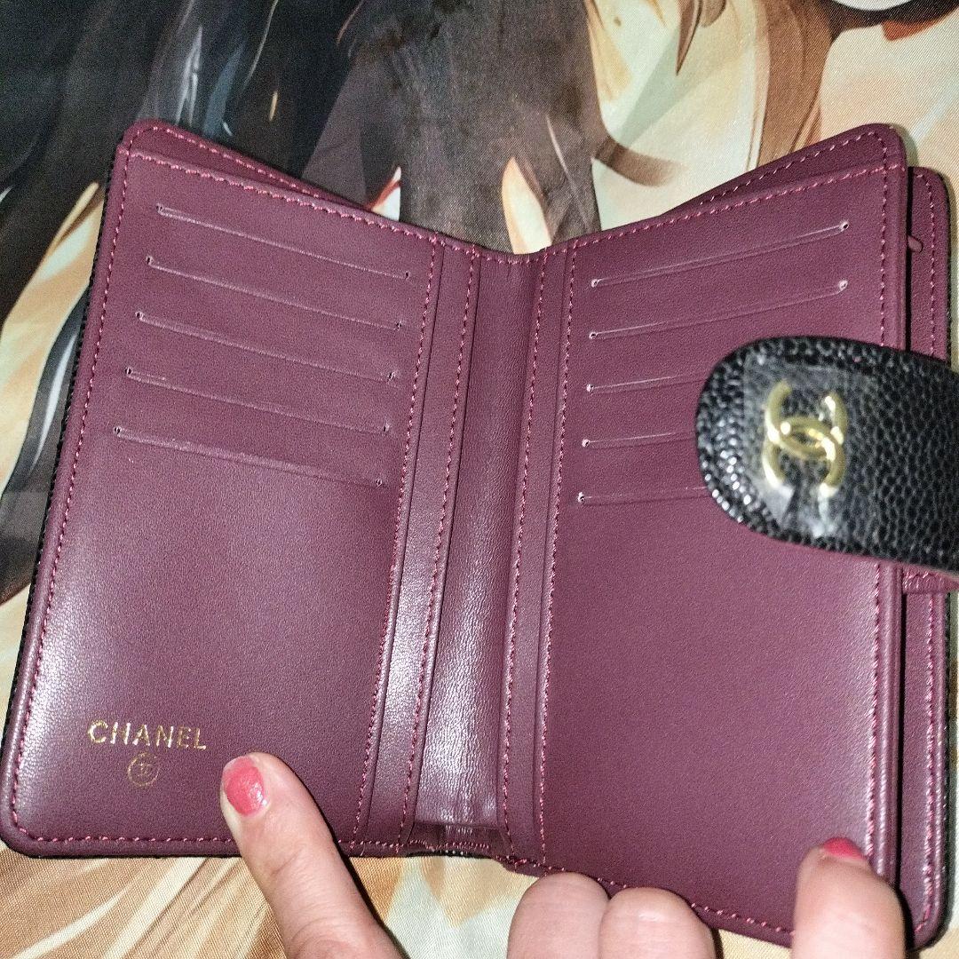 【新品・未使用】二つ折り財布 キャビアスキン シャネル ノベルティ
