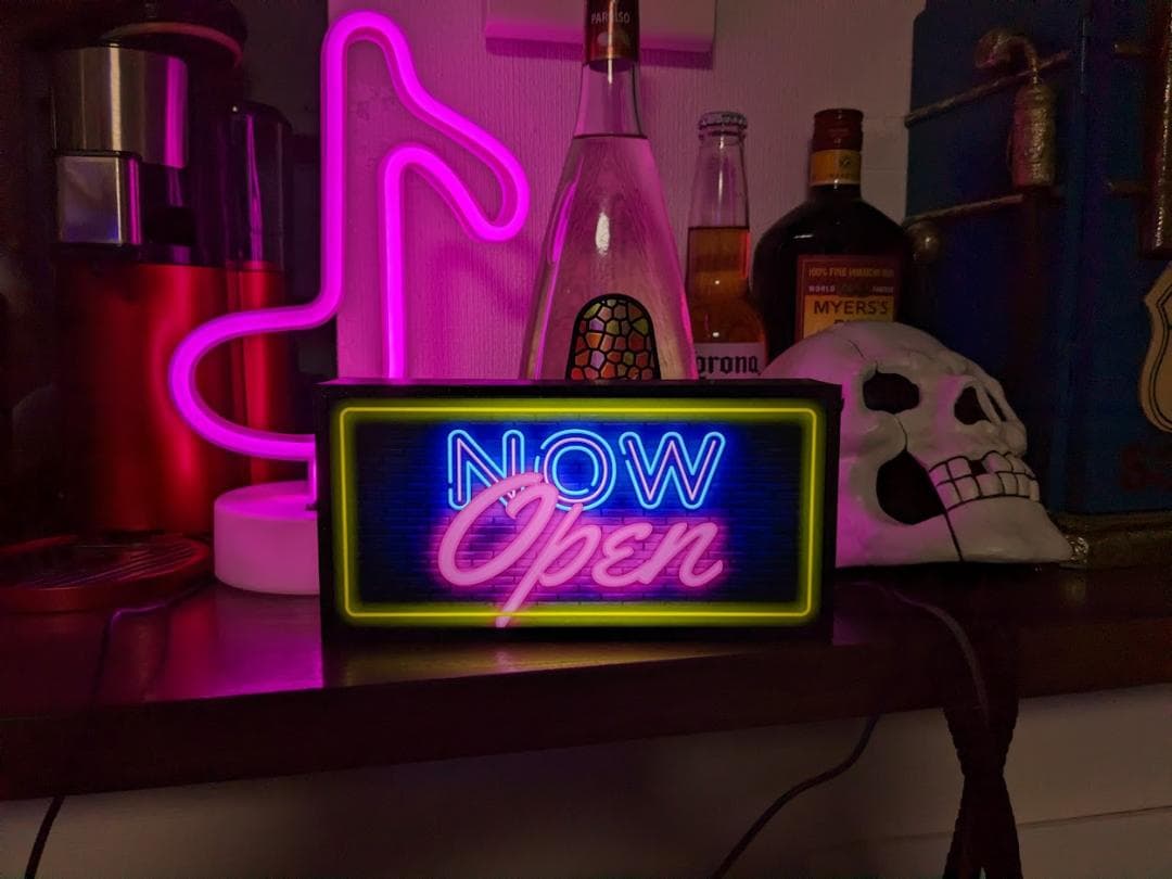 OPEN NOW オープン 営業中 看板 置物 アメリカン雑貨 ライトBOX