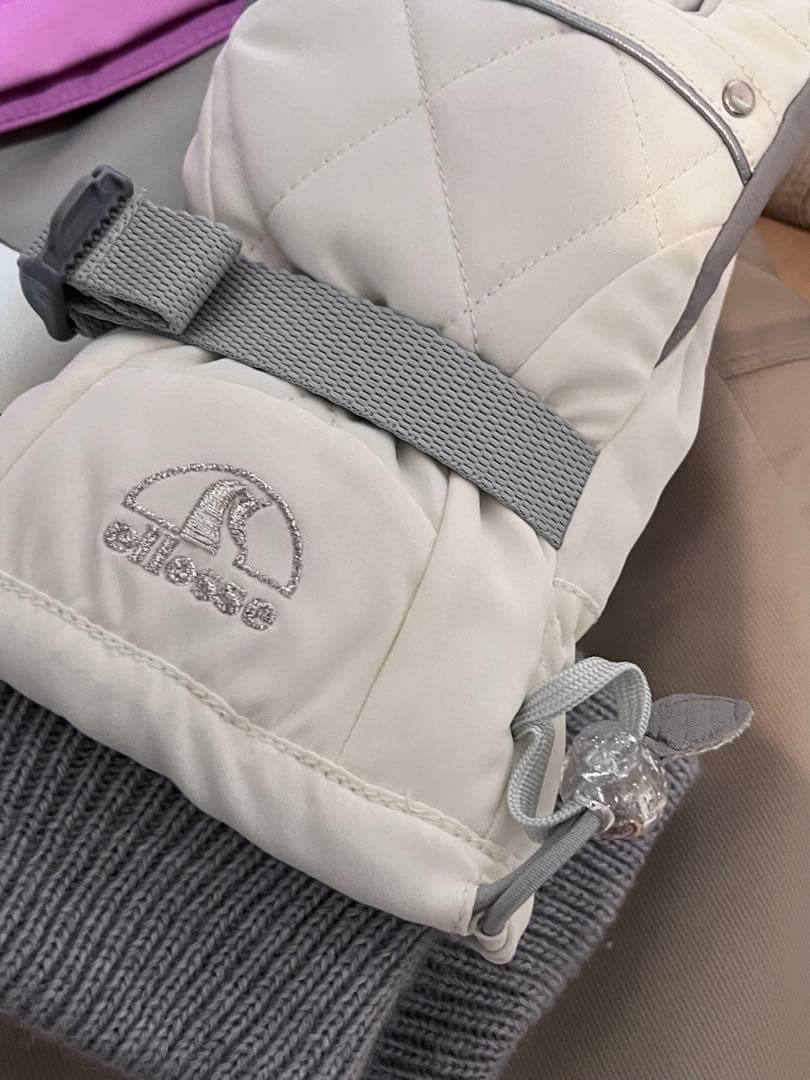 ellesse スキーウェア 上下セット ピンク ベージュ グローブ付き