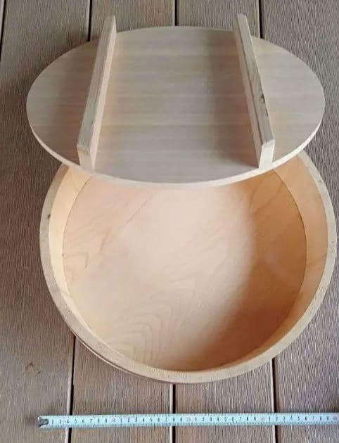 寿司桶 (ふた付)+ 押し寿司2個【合計3点・送料込】木製 約39cm