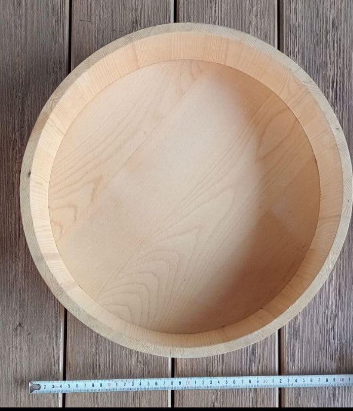 寿司桶 (ふた付)+ 押し寿司2個【合計3点・送料込】木製 約39cm
