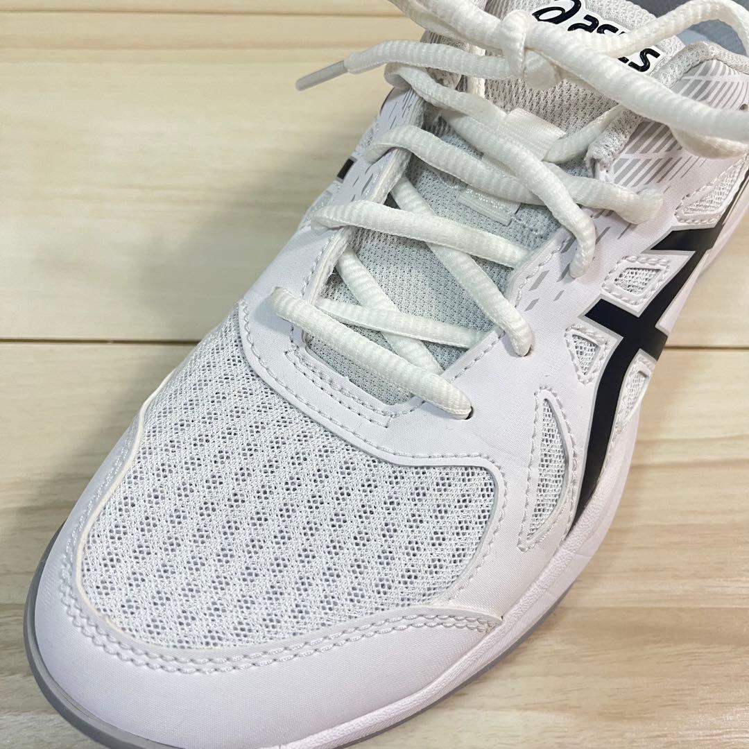 asics アシックス アップコート 6 GS ホワイト ブラック 25.0㎝
