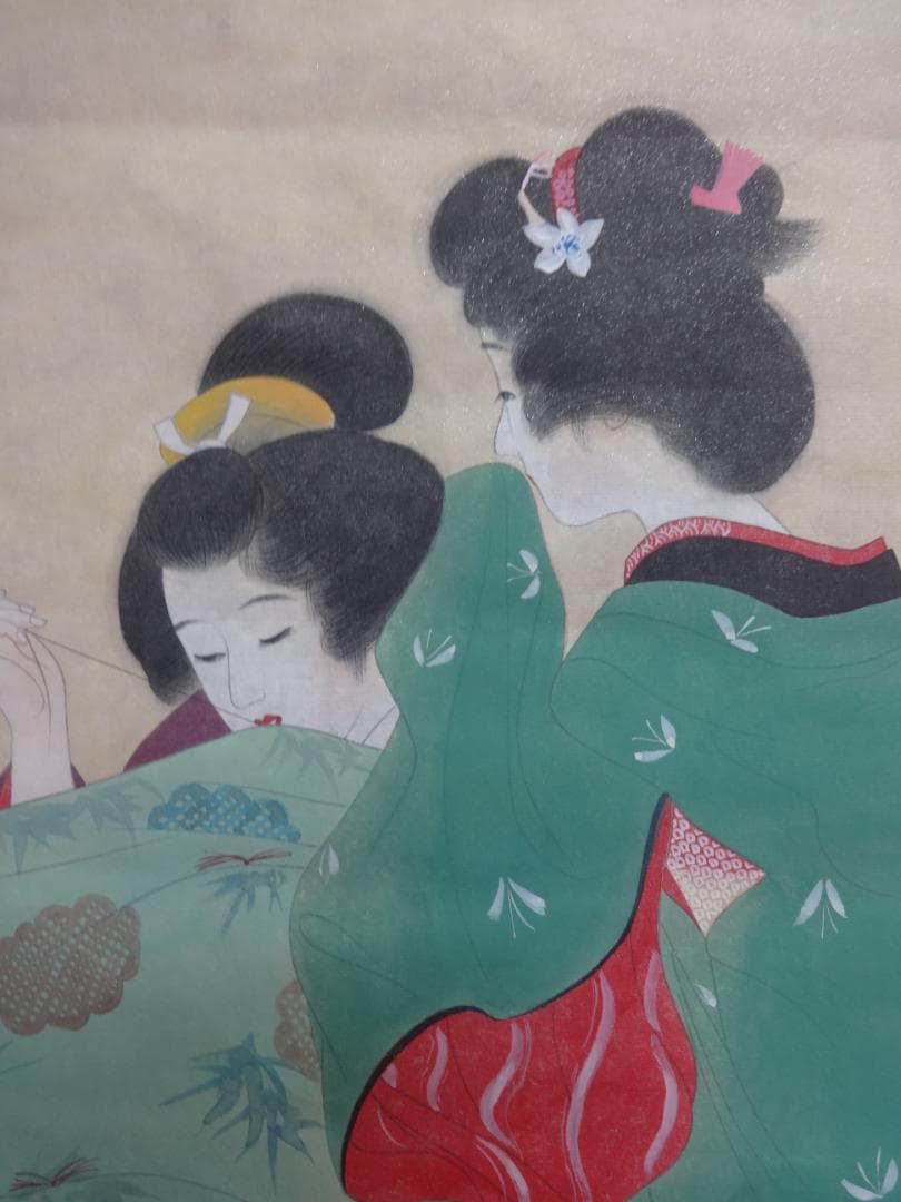 古*家様 伊東深水 ささやき 水彩画 1956年頃 紙本著色 肉筆 舞妓 芸妓
