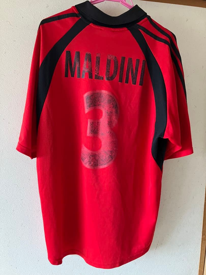 ACミランadidas サードモデル　赤黒　マルディーニ♯3