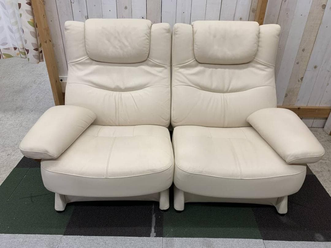 カリモク 肘掛椅子 二人掛ソファ ZU42モデル レザー 本革 ZU4208