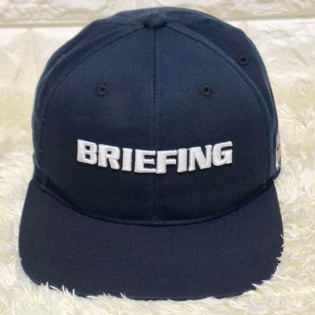 BRIEFING キャップ ゴルフ ロゴ刺繍 国旗 ネイビー FR 洗濯済