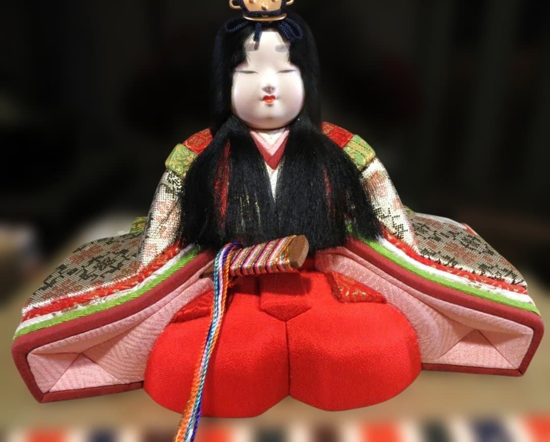 鈴木賢一作 八千代雛　江戸木目込み 佐賀錦