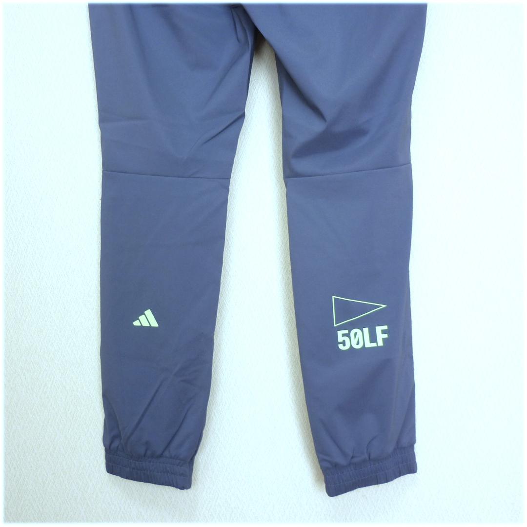 新品(ウエスト88)アディタスゴルフ くすみブルーゴルフパンツ 薄手9分丈パンツ