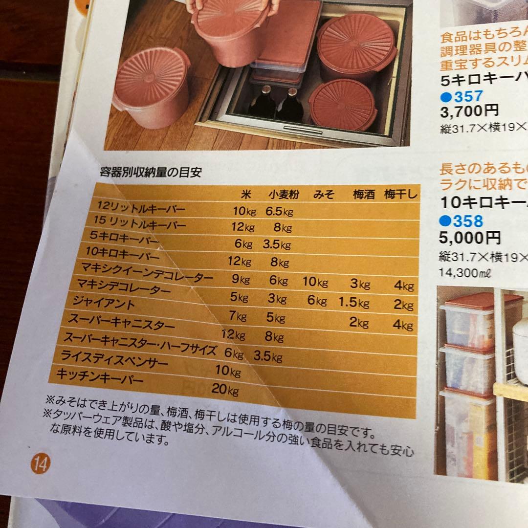 タッパウェア 10キロキーパー1つと5キロキーパー1つ　未使用品