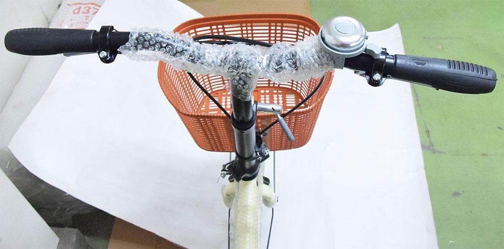 在庫サンプル 折りたたみ自転車 ２０インチ ミニベロ ママチャリカゴ付【ブラウン