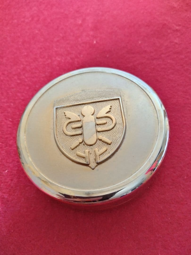 金色の朱肉ケース　東北方面隊エンブレム　18金メッキ
