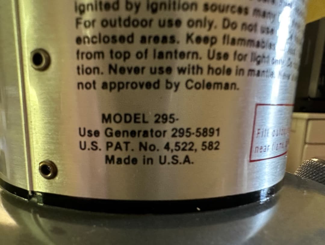 Coleman コールマン ランタン 295　マントル4枚付属