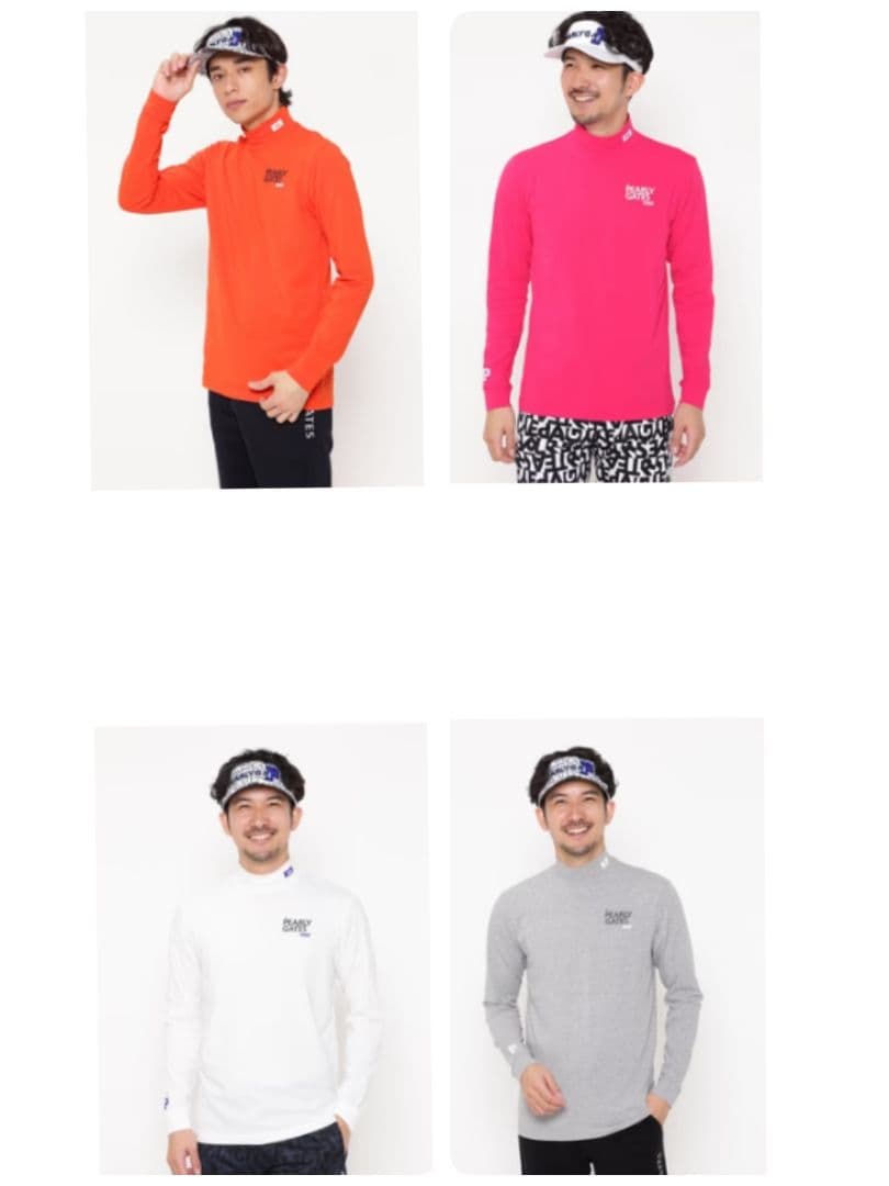 PEARLY GATES ロゴ入り長袖シャツ カラーオレンジ　日本製