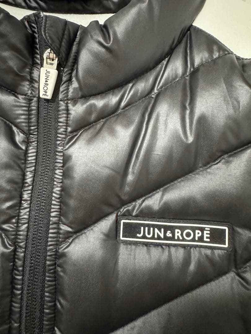 JUN&ROPE フリースコンビダウンワンピース　ロゴベルト付き