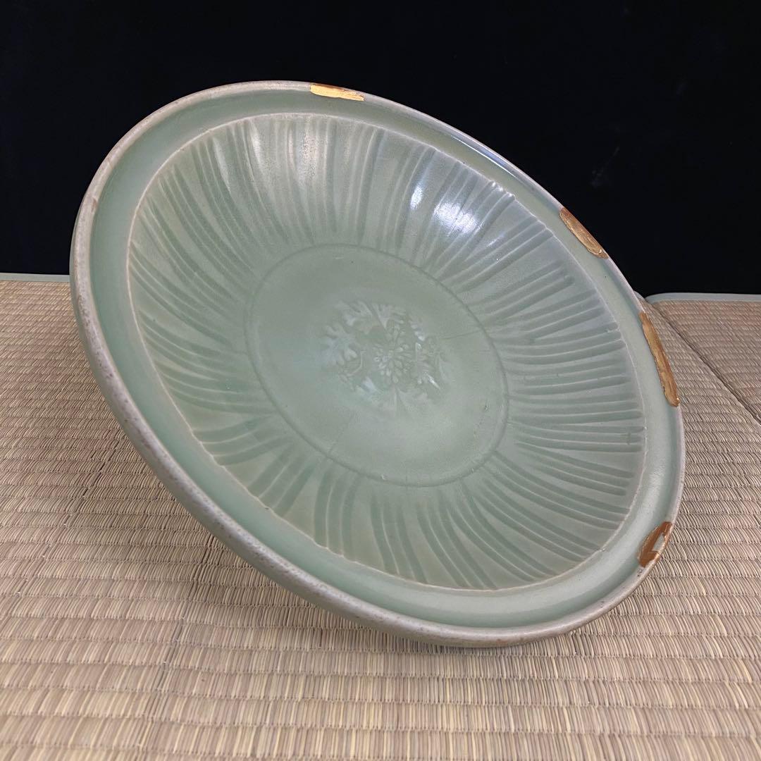 明時代　青磁大皿　中国古美術