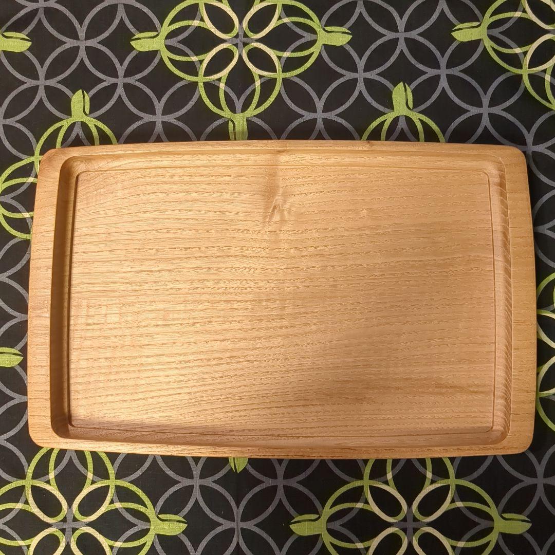 くり　角盆　手作り木工