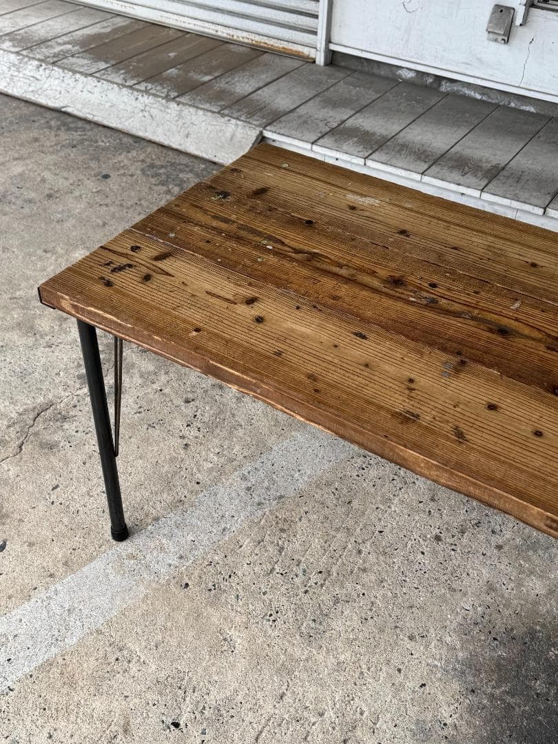 【高さ62.5cm】低め 作業台 テーブル 古材 アイアン インダストリアル